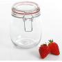 Gibson Home Cottage Chic 4 Pack 22 Ounce Glass Storage Jar Set, Red