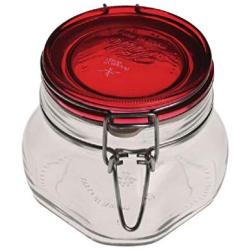 17.5 ounce RED glass top fido cannister canning storage jar - set of 6