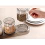 CSPFAIRY Kitchen Creative Transparent Spice Jars Multifunction Seasoning Box for Pepper Spice Salt 4pcs/Set
