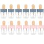 RONRONS Set of 12 Cute Popsicle Shape Empty Lip Gloss Tubes Clear Mini Refillable Lip Balm Bottles with Rubber Inserts (Blue+Pink)