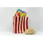 Popcorn University Ceramic Popcorn Container with Lid - Decorative Cookie Jar for Kitchen Counter Food Storage, Table Centerpiece, Vase & More - Red Striped Home Movie Theater Room Décor, 13&quotx4.5&quotx8"