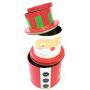 Christmas Nesting Cookie Tins with Lids - Santa Claus and Snowman Nesting Boxes Candy, Cookie, Treats and Chocolate Decorative Holiday Storage Jars