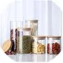 Transparent High Borosilicate Glass Kitchen Storage Bottle Store Food Ingredient Candy Biscuit Storage Jar Home Organization,6.5X15Cm