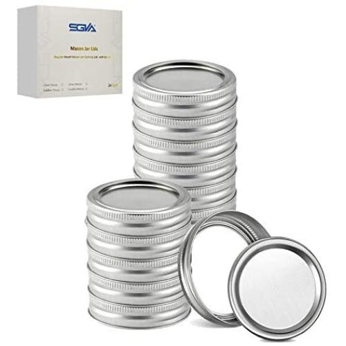 Plaques et anneaux pour bocaux SGVA (24 pièces) – Étanchéité et sécurité pour les bocaux en verre – Joints en silicone blanc (Argent (Taille Standard (70mm))) Plaques et anneaux pour bocaux SGVA (24 pièces) – Étanchéité et sécurité pour les bocaux en verre – Joints en silicone blanc (Argent (Taille Standard (70mm)))
