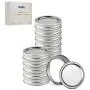 Mouth Mason Jar Lids and Bands（24 Pack) by SGVA for Mason Jars Split-Type Jar Lids Leak Proo & Secure Canning Jar Caps with White Silicone Seals (Silver (Regular(70mm))