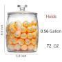 Folinstall 72 FL OZ Glass Jars with Lids, Glass Storage Canister Great for Cereal, Candy, Nuts, Sugar, Flour, Chip and Cookies, Clear, 0.56 Gallon