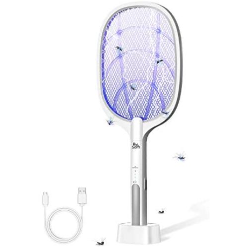 PAL&SAM Bug Zapper, Mosquito Killer USB / Wireless Rechargeable, Electric Fly Swatter Lamp & Racket 2 in 1 for Home, Bedroom, Kitchen, Patio