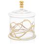 Glass Storage Cookie Jar and Glass Lid- 14 karat Gold Design on Jar- 8.5&quotH