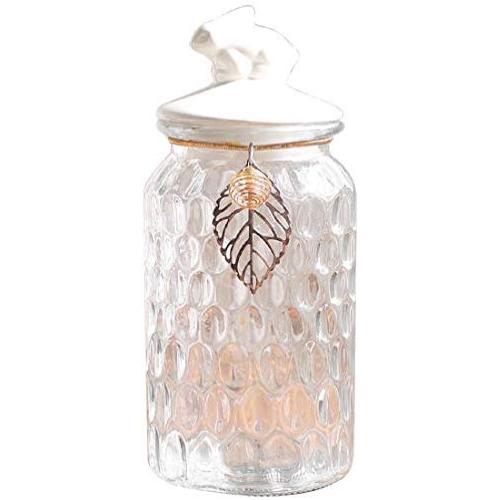 Cool Lemon Glass Rabbit Swan Food Storage Containers with Ceramic Lids Ornaments Candy Snack Tank Jar Containers Storage Canister Lidded Cookie Jar Decorative Jar Seal Can for Home Decoration