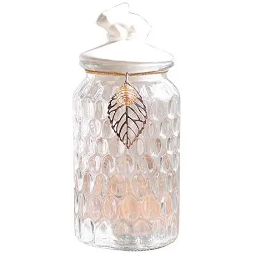 Kühle Zitronen Glas Hasen Schwäne Lebensmittelbehälter mit Keramikdeckeln Ornamente Süßigkeiten Snack Tank Gläser Behälter Dose mit Deckel für Heimdekoration