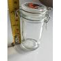 2.4 oz Small Glass Jars With Airtight Lids, Glass Herb Jars - Smell Proof Rubber Gasket and Hinged Lid (12 Pack)