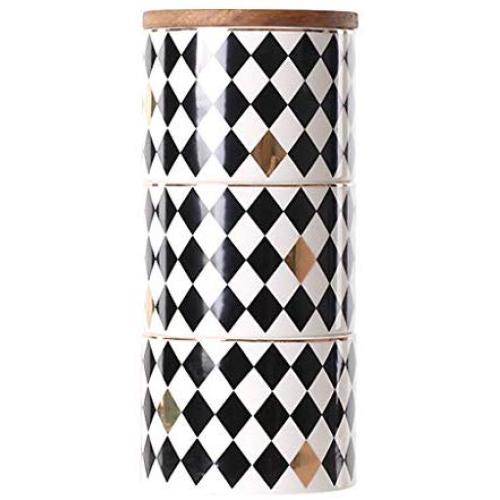 Cookie Jar Ceramic with Lids Airtight, Pottery Food Storage Containers Bpa Free Large for Kitchen Pantry Canisters Bulk Candy Store, 2L (Color : Style-2)