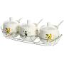 Mini Spice Jars European ceramic seasoning jar spice box three-piece suit home creative kitchen