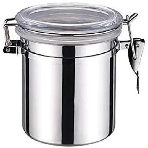 Bouteille en Acier Inox pour Conservation Alimentaire avec Bouchon Transparent et Serre-Bouchon - Récipient Atmésphérique Stylépour Café, Tabac, Farine, Sucre Bouteille en Acier Inox pour Conservation Alimentaire avec Bouchon Transparent et Serre-Bouchon - Récipient Atmésphérique Stylépour Café, Tabac, Farine, Sucre