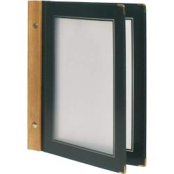 Securit A5Wood Range Menu Card with 2 Inserts, Green