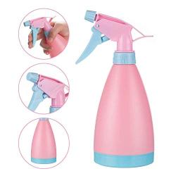 16 OZ Refillable Plastic Spray Bottles Of Adjustable Nozzle with Mist & Stream Modes for Beauty Gardening, Kitchen and Bathroom - 2 Pack (Pink and Beige)