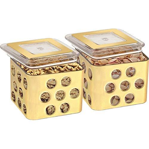 SATISFACTORY NATION 2 Pc Gift Set Thyme Small Multi Purpose Snacks Jar/Containers with Airtight Lid/Food Storaage Boxes