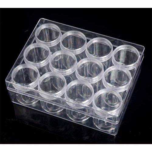 Cosmetic Container,16 Pieces Cosmetic Jars Travel Refillable Clear Plastic Makeup Containers Cosmetic Jars with for Creams/Powder/Mineral Make Up Cosmetic Bottles (5g/5ml)