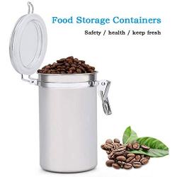 Cookie Jar Cereal Coffee Storage Containers Jar 304 Stainless Steel with Lids Airtight Bpa Free Large, Food Storage Containers Jar for Kitchen Pantry Organization Canister Candy Bulk, 1L