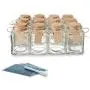 Bouteilles Mason Favor en Verre avec Bouchons en Écrou – Idéales pour Mariages, Apothecary, avec Étiquettes en Plexiglas, Stylo à Chaux, Étiquettes Personnalisées [Lot de 12] – Pour Épices, Bonbons