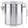Akozon Coffee Container Sealed Jar Container 5 inch Stainless Steel Vacuum Sealed Storage Jar for Sugar Tea Bean(L)