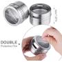 Janolia Spice Jars, Set of 12 Magnetic Spice Tins Containers, Stainless Steel Round Seasoning Set with Twist Top, for Salt, Pepper, Herbs(Silver)