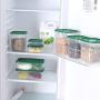 17Pcs/Set Keep Fresh Food Storage Box Refrigerator Food Container Sealed Crisper Grain Dried Storage Jar Tank Kitchen Organizer,Green