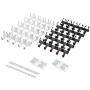 CAXXA 50 Spice Gripper Strip Clips Extra Support Spice Rack Dispenser Cabinet Kitchen Holder Storage | 10 Strips Holds 50 Spice Jars, 5 Black and 5 White Strips