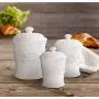 American Atelier Bianca Leaf Canister Set 3-Piece Ceramic Jars in 20oz, 48oz and 80oz Chic Design With Lids for Cookies, Candy, Coffee, Flour, Sugar, Rice, Pasta, Cereal & More

Amerikanisches Atelier Bianca Leaf Set 3-teilig, Keramikbehälter in 20oz, 48o
