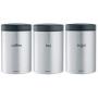 Brabantia Tea, Coffee and Sugar Canisters, Fingerprint Proof, 1.4 L - Matt Steel, 3 Pieces