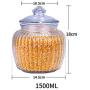 Retro Glass jar, Transparent Storage Containers Lids Durable Round Pot-D 1500mlx3