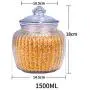 Glasbehälter, transparente Lagerbehälter, Deckel, widerstandsfähige runde Topf-D 1500ml x3