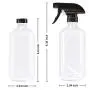 Glas-Sprühflaschen 16 oz Sprühflasche für Reinigung, lebensmittelechte, transparente Alkohol-Sprühflasche [2er-Pack]