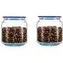 HOUSIYU Food Storage Container, Stackable Color Transparent Glass with Lid Sealed Cans for Confectionery, Biscuits, Rice and Spice Jars, Sugar or Flour Containers, Blue,500MLx2 HOUSIYU Food Storage Container, Stackable Color Transparent Glass with Lid Sealed Cans for Confectionery, Biscuits, Rice and Spice Jars, Sugar or Flour Containers, Blue,500MLx2