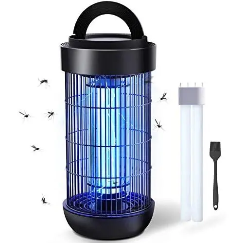 Elektrischer Mückenvernichter für Drinnen und Draußen, Mückenlicht-Vernichter, Wasserdicht mit Ersatzlampe 4000V Hochleistung für Garten, Terrasse, Haus