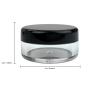 Beauticom 5G/5ML Round Clear Jars with Black Lids for Beads, Gems, Glitter, Charms, Small Arts and Crafts Items - BPA Free(Quantity: 200pcs)