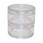 Made in Taiwan Transparent Clear Makeup 2 Stack Plastic Jar 3 Kinds of Size (3 Sets)