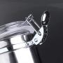 YUXITIA Stainless Steel Cafe Canister with Clear Arylic Lid & Locking Clamp
