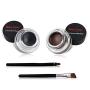 2 in 1 Black and Brown Gel Eyeliner Set Water Proof Smudge Proof, Last for All Day Long, Work Great with Eyebrow, 2 Pieces Eye Makeup Brushes Included