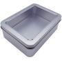 SAIrch Candy Storage Box Container Cans Metal Rectangular Storage Box with Large Clear Window Lids,for Stationery, Candles, Candy, Gifts, Balms and Treasures