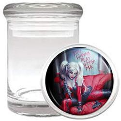 Harley Quinn Wanna Play With Me Sexy Comic Book Medical Odorless Glass Jar