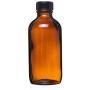 California Home Goods 12 Pack - 4 oz. Amber Glass Bottle with Lid for Vanilla Extract, Perfume, Oils, Light-Sensitive Liquids, Refillable Boston Round Bottle from