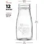 Bormioli Rocco Quattro Stagioni Glas Trinkflasche 13? Unzen Milchflaschen mit Gold Metall Luftdichten Verschlüssen, Für Saft, Smoothies, Selbstgemachte Getränke Flasche, Wiederverwendbare Glaswasserflasche (12er Set)