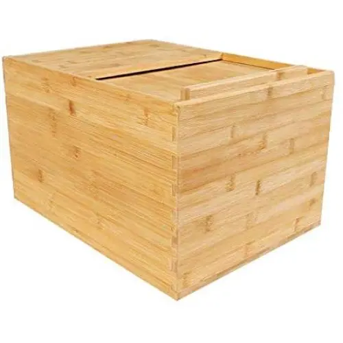 Nahrungsbehälter & Crock Lagerkorb Holzhause für Reis Lagerbox 10kg/15kg Küchen Getreidespeicher, Insektenschutz, Großraum-Reisbehälter
