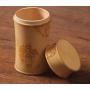 Handmade Bamboo Storage Box Kitchen Tea Container Jar Cans Organizer Spice Round Vacuum Caps Seal Canister,Beige