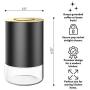 KF3030G Coffee Canister 21oz Glass Storage Container by Kaffe - BPA Free Stainless Steel with Airtight Lid