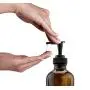 1PK (250ml/8.3oz) Bernsteinleere Pumpglasflasche Große Kapazität Tragbar Wiederbefüllbare Flasche Behälter für Lotion Emulsion Shampoo Badecreme Duschgel