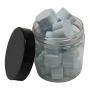 Clear 4 oz Plastic Jars with Black Lids (6 pk) with Mini Jar - PET Round Refillable Containers
