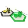 SZBS A Set Silicone Hexagon Mat 15ml Container Skull-Shape Container Wax Oil Container Concentrate Storage Containers Wax Silicone Jars (Green, 1)