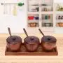 Retro Seasoning Rack Seasoning Pot Food Storage Condiment Container Spice Jar Sugar Bowl with Lid and Spoon Wood Box Kitchen Tool for Your Home, Kitchen